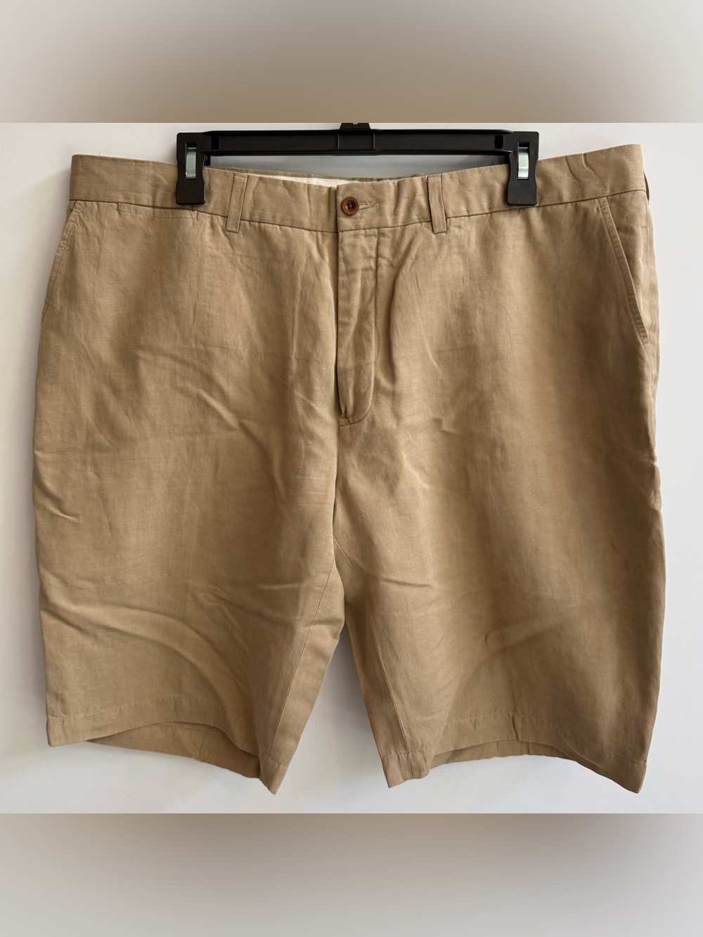 Polo Ralph Lauren Preston Fit Men’s 38 Short Linen Silk Blend Tan Chino Luxury